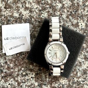 Liz Claiborne Women’s Watch Silver and White Wrist size 20cm